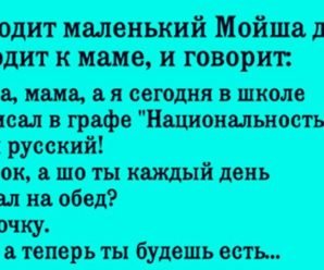 Приходит маленький Мойша домой, подходит к маме, и говорит